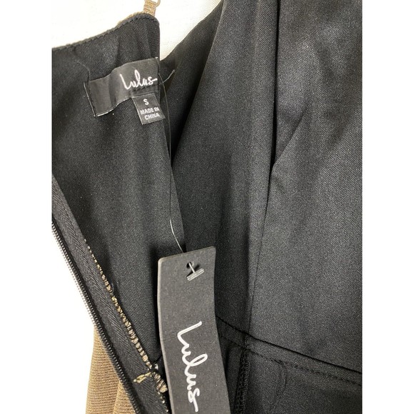 Lulu’s Small Gold Gown Spaghetti Strap Body Con Maxi Dress Side Slit Prom Formal - Picture 6 of 14